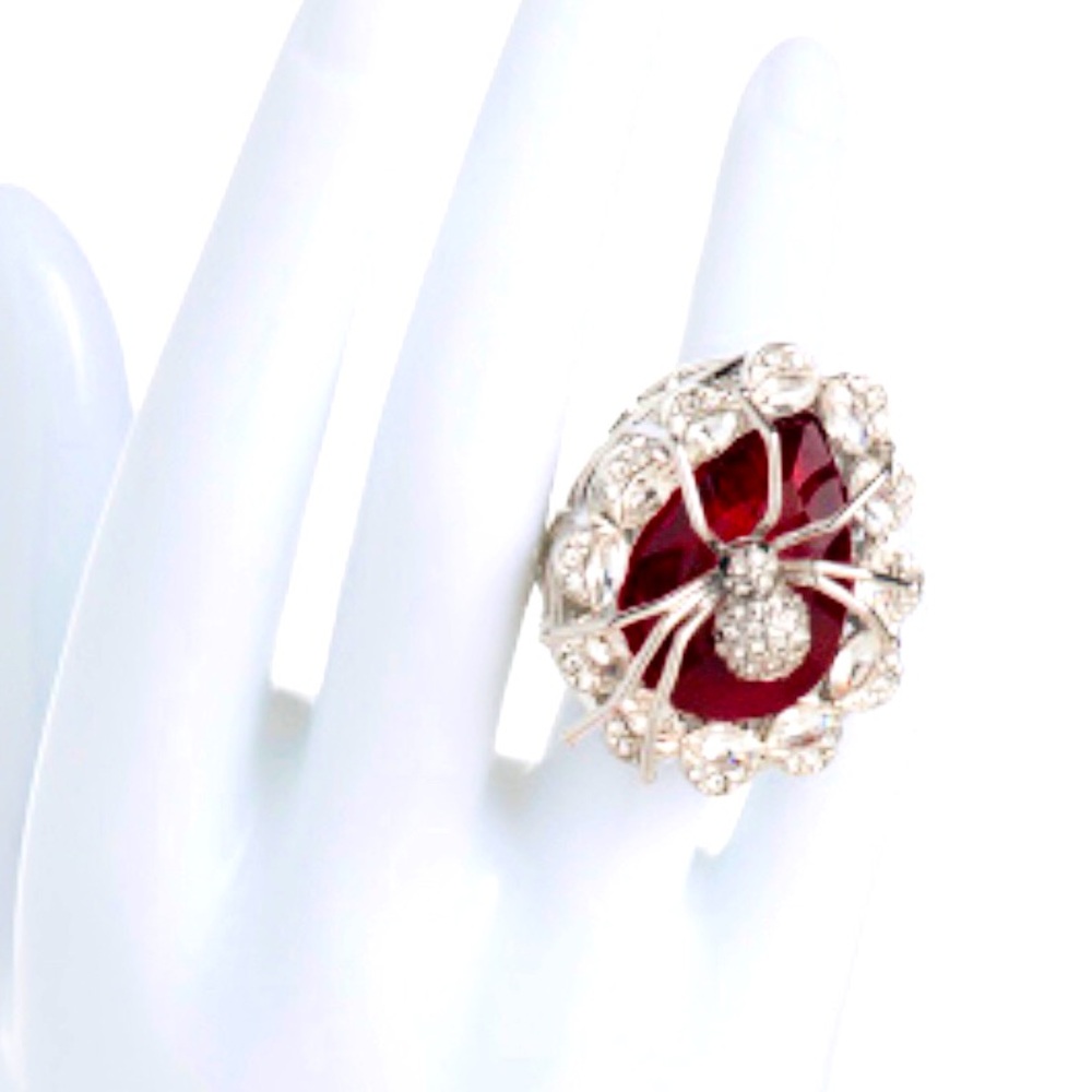 Authentic Betsey Johnson Spider Ring - Size 7, Silver Tone, NWT